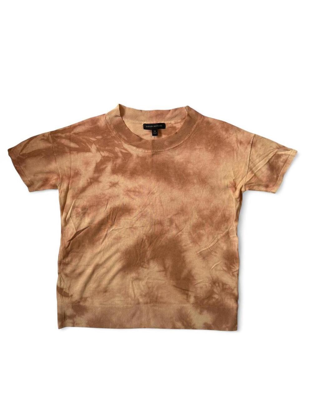 Banana Republic Minimalist Tie-Dye Boxy Crew-Neck Loungewear Shirt Size XS
